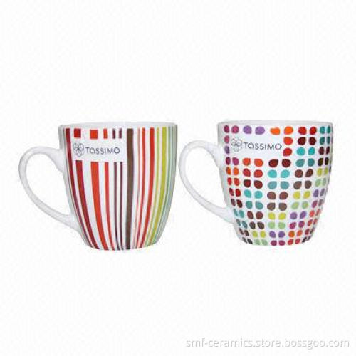 Promotional Drum Mug for Tassimo, Made of Porcelain, with 9oz Capacity